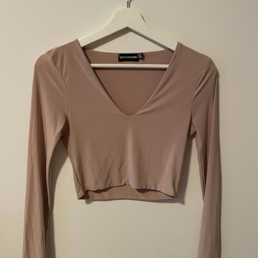 Beige long sleeves top